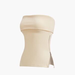 NWT Commense Zip Down Overfold Strapless Tube Top, Small